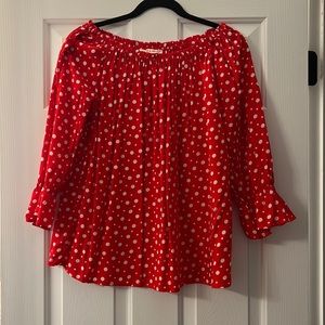 Modest polka dot blouse